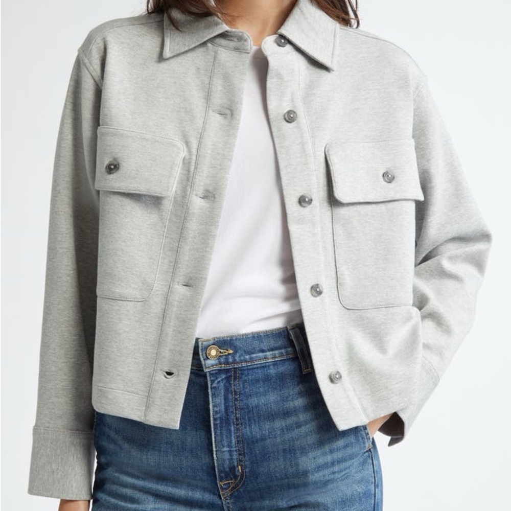 Vince Light Gray Cropped  Jacket